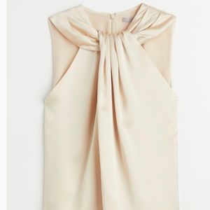 HM twisted detail top; champagne color; NWT